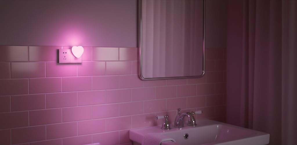 LED Night Lights Plug into Wall 2 Pack,Cute Pink Heart Plug in Night Light with Auto Dusk to Dawn Sensor, Ideal Gift Nightlight for Girls Kids Bedroom Bathroom Hallway Room Decor