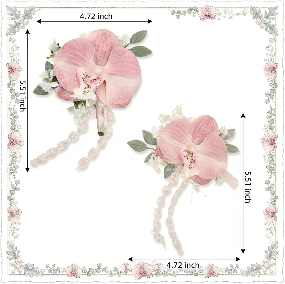 Pink Boutonniere and Corsage Set, Wedding Boutonniere Wrist Corsages Kit for Groom Groomsmen Bride Bridesmaid, Boutonnieres and Corsage Wristlet for Men Women Prom Party