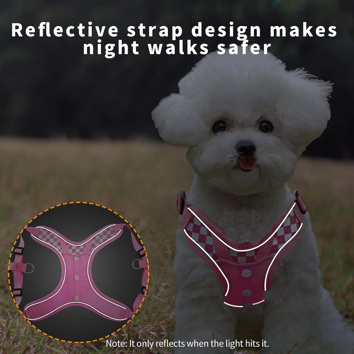 Dog Harness with Leash Set, No Pull Adjustable Step in Pet Vest