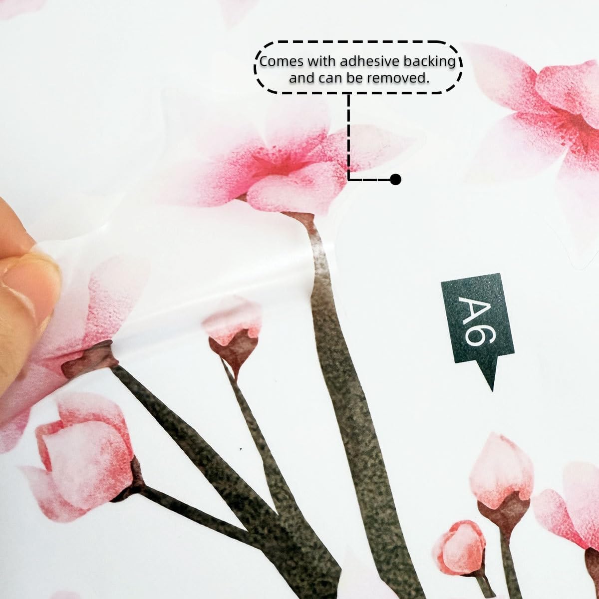 Large Cherry Blossom Tree Wall Stickers Pink Flower Tree Wall Decals for Girls Kids Bedroom Nursery Living Room TV Wall Decor