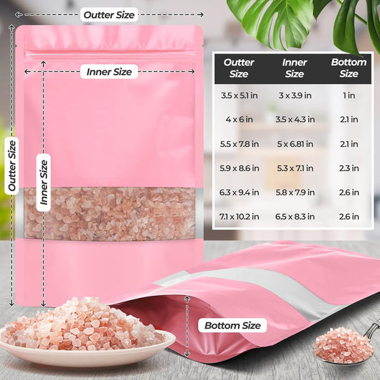 100Pcs Smell Proof Packaging Bags,Mylar Clear Bags for Food Storage