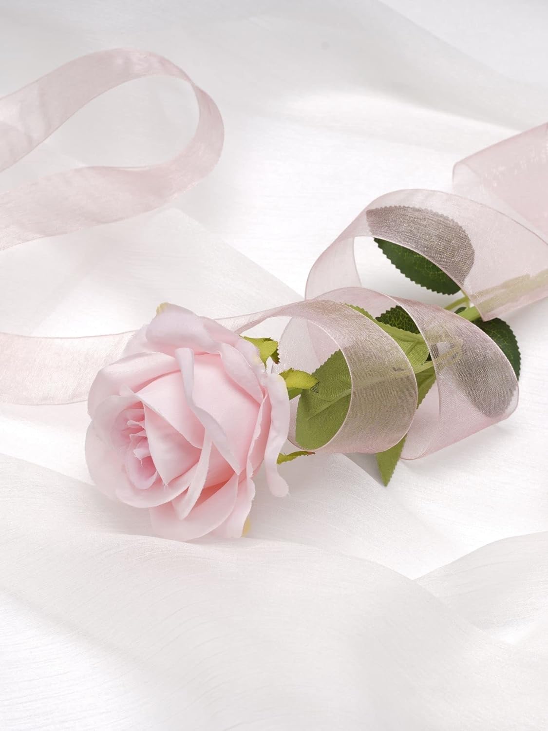 Pink Organza Ribbon for Gift Wrapping, 2 Inch Shimmer Sheer Wrapping Ribbon for Bouquet, Wedding, Christmas Gift - 50 Yards Each Roll