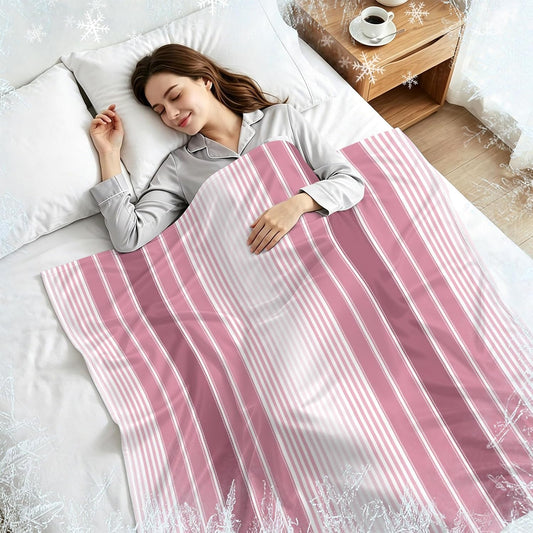 Cooling Blanket 30"x40", Farmhouse Watercolor Pink Gradient Line Summer Cooling Blanket Breathable Lightweight Ice Blankets Rustic Ombre Striped Blankets for Night Sweats