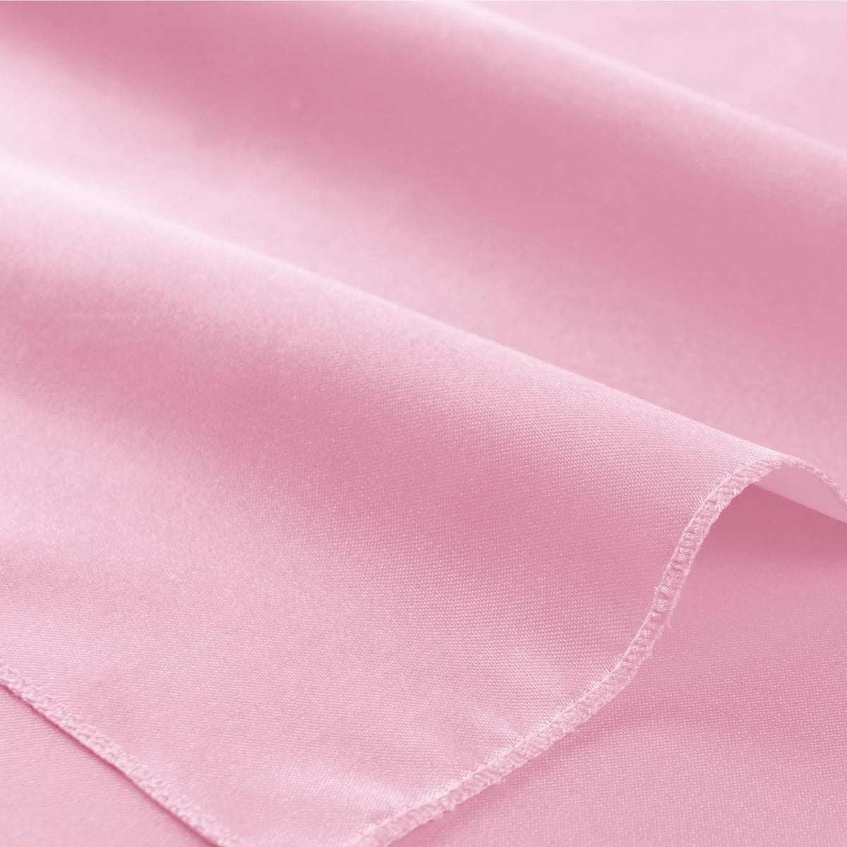 Pink Satin Napkins and Napkin Rings Set, 100 Pack, 12 x 12 Inch