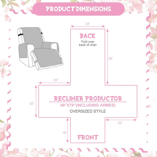 Pink Patchwork Recliner Chair Cover Flower Recliner Slipcover