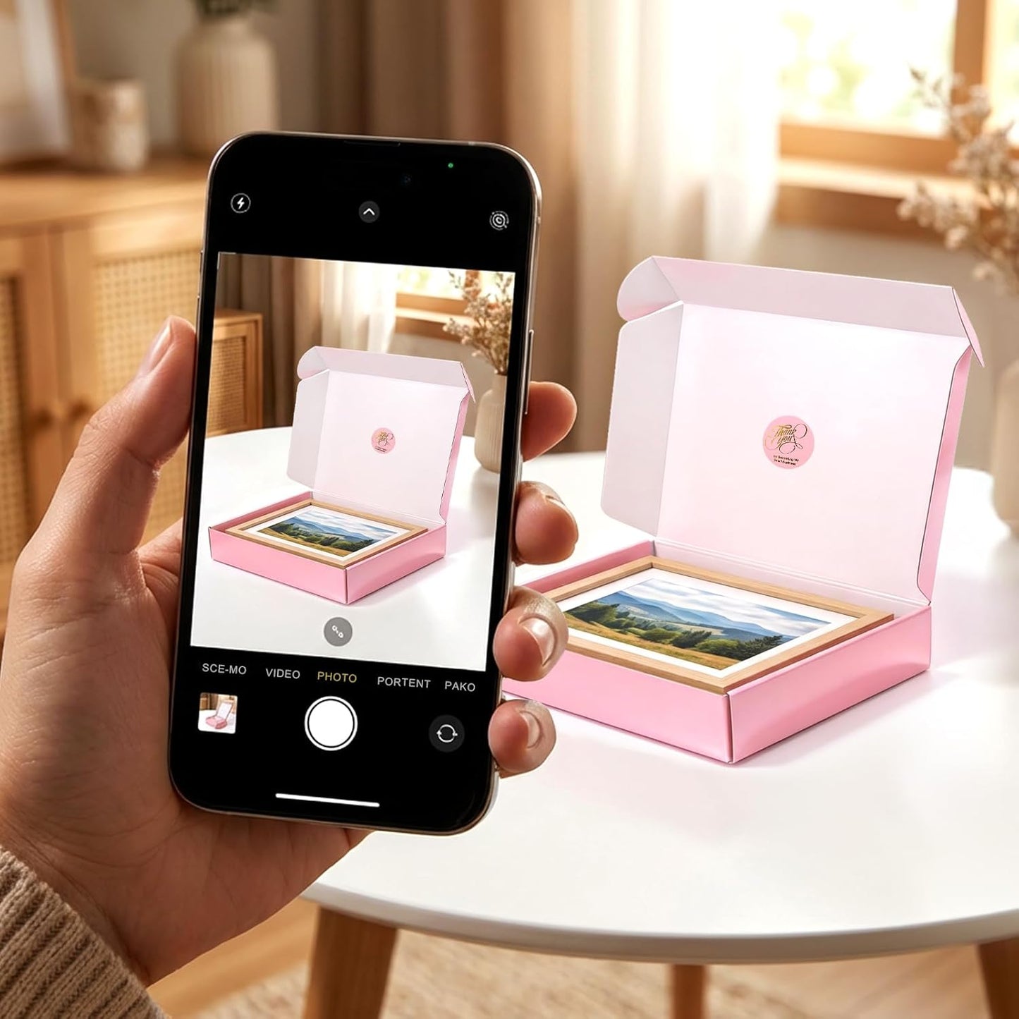 10"x8"x2" Glossy Pink Shipping Boxes, 40 Pack Corrugated Cardboard Mailing Boxes for Small Business Packaging, Shipping T-Shirts, Comic Books