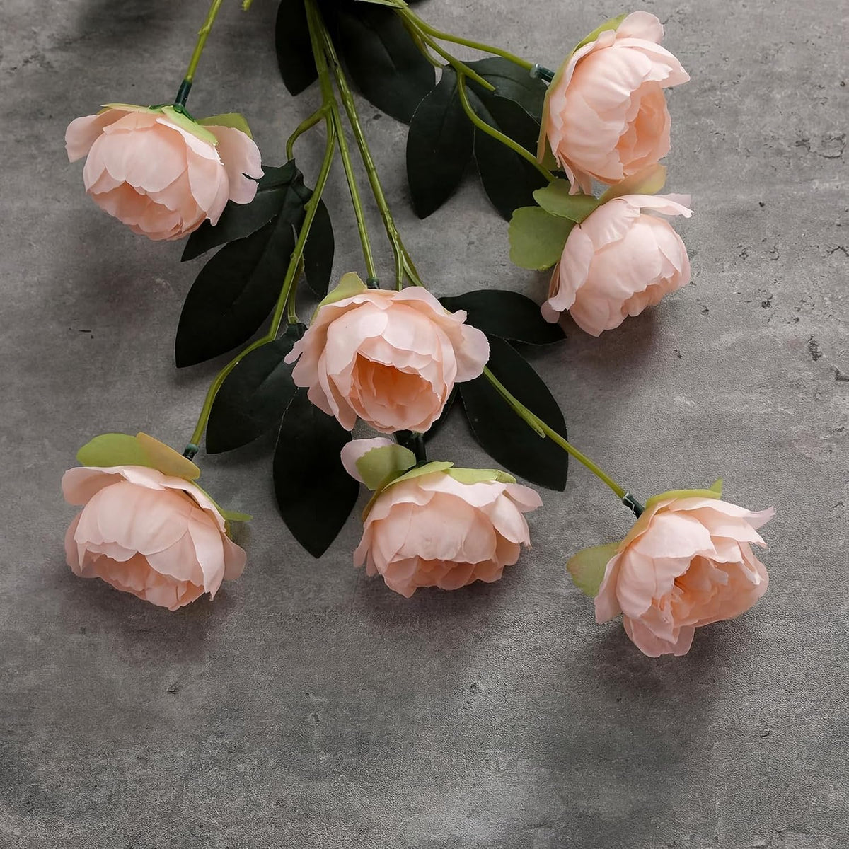 6 Pcs 32" Large Pink Artificial Peonies Stems Flowers, Real Look Faux Silk Peony Bouquet 42 Heads Total for Vase Filler, Farmhouse Rustic Neutral Home Decor, Wedding Centerpieces