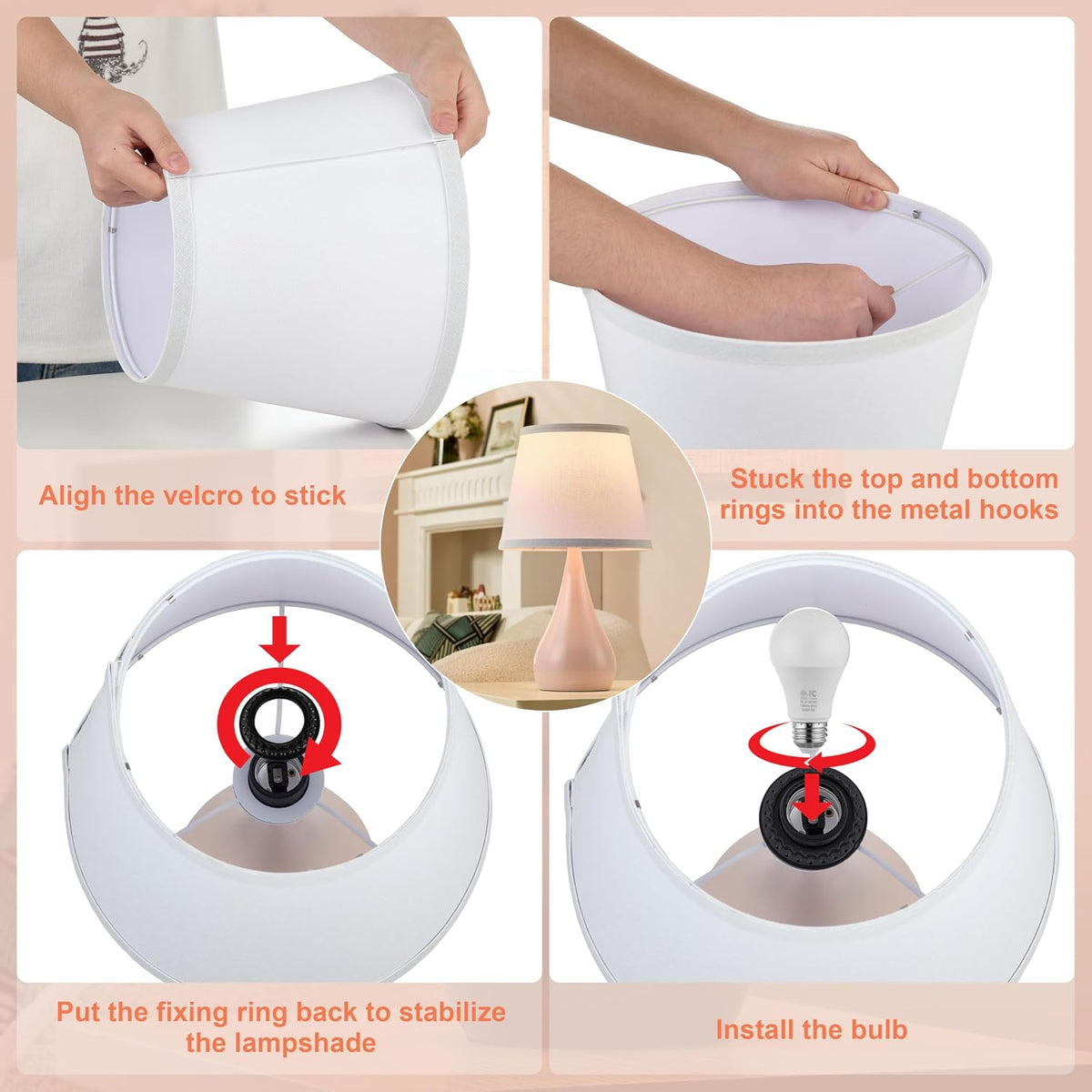 17.3'' Modern Touch Pink Table Lamp Set of 2 with 3 Way Dimmable