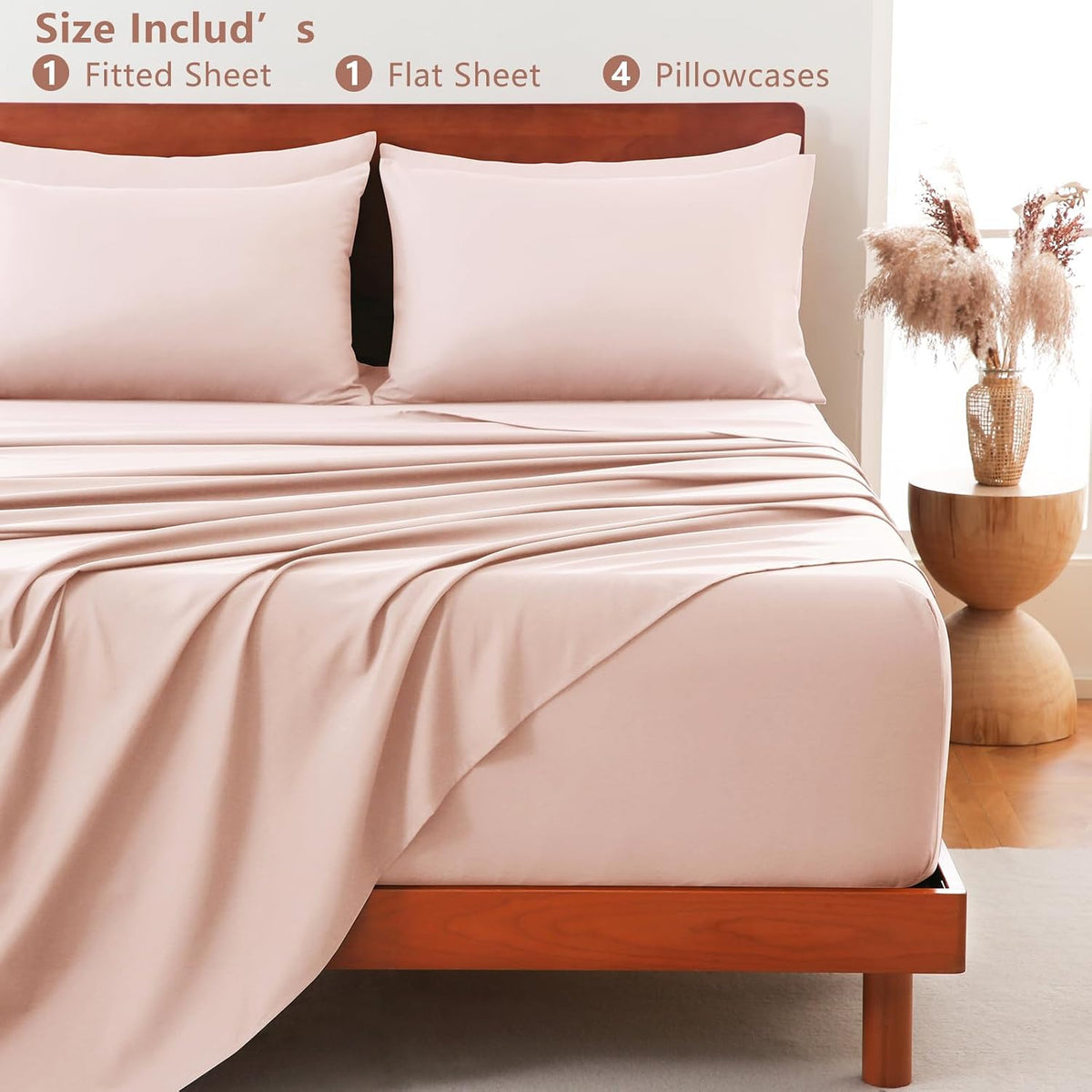 6-Piece Queen Sheet Set, Fits 18-21 Inch Mattresses, Oeko-TEX