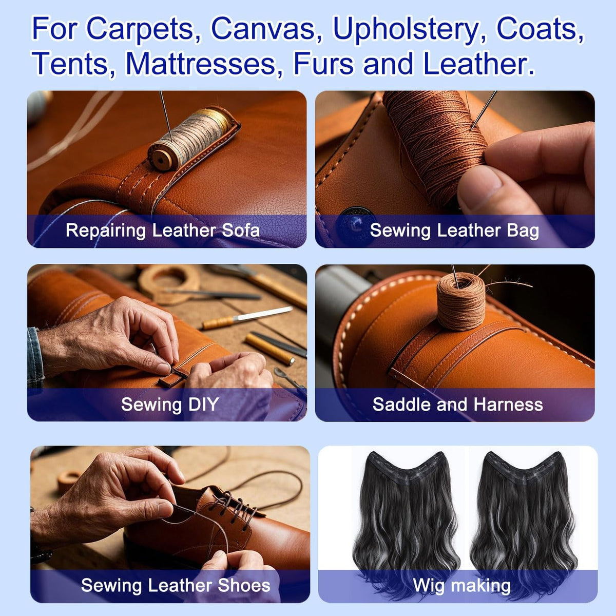 30 Yards Heavy Duty Extra Strong Upholstery Nylon Sewing Thread for Machine, Home, Hand, Craft, and Denim Leather,Color:Pink
