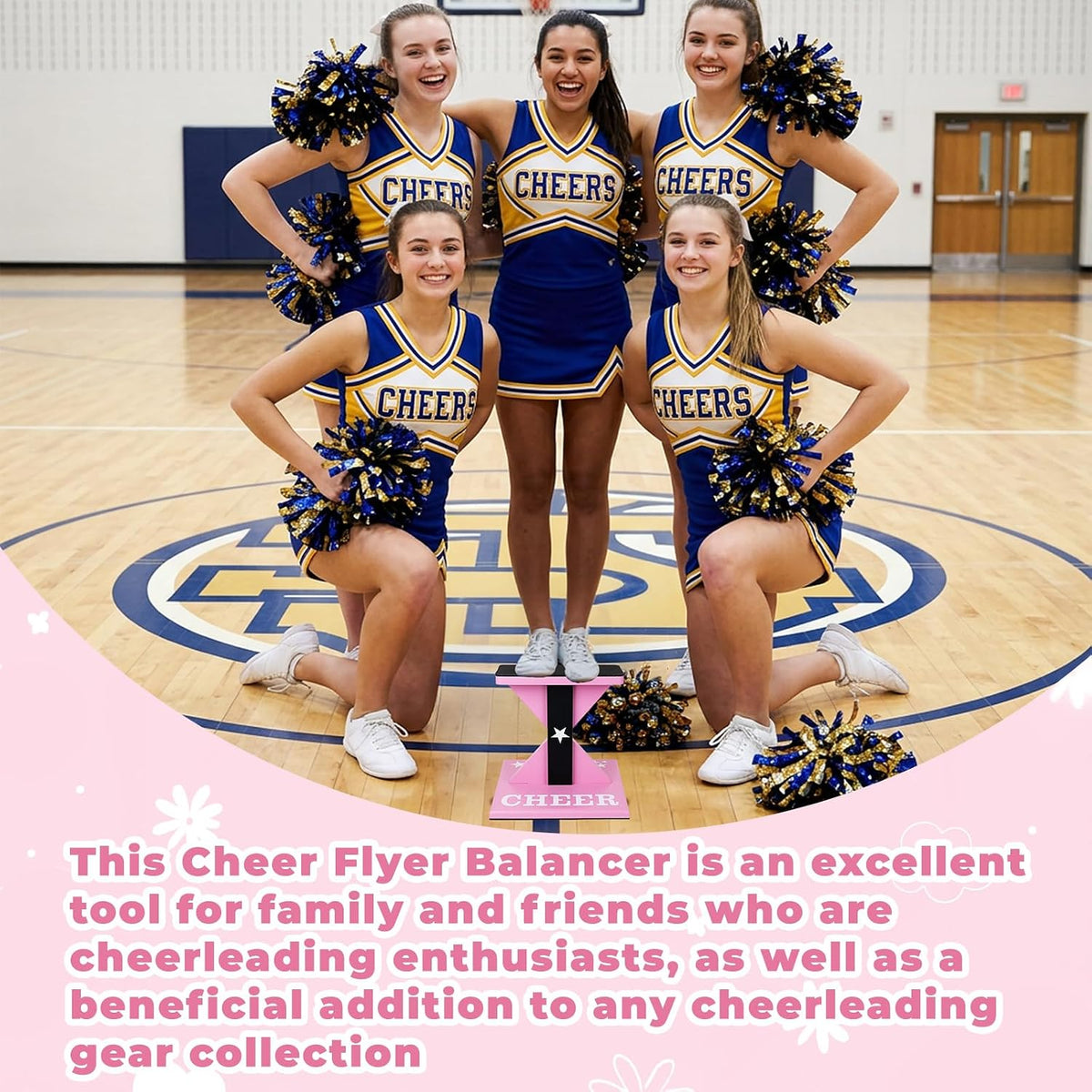 Cheer Flyer Stunt Training Stand with Non-Slip Pads & Flexibility Band
