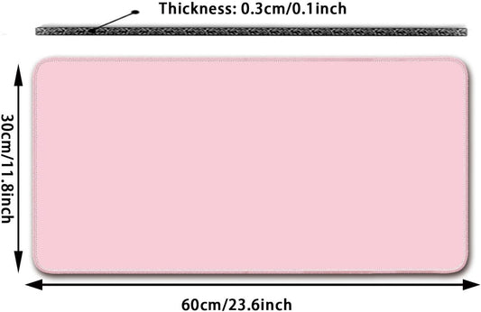Large Mouse Pad, Non-Slip Desk Pad, Pastel Pink, 24x12 inch