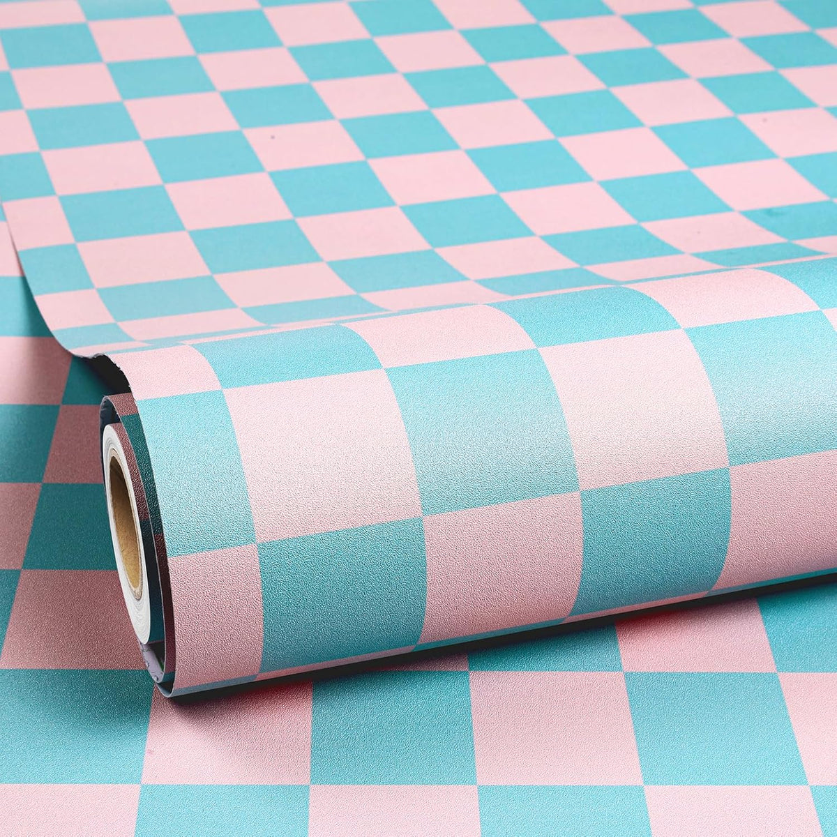 Checkered Wallpaper Blue and Pink Plaid Wallpaper Stick and Peel Checkerboard Removable Wall Paper Girls Room Blue Pink Checkered Contact Paper for Countertops Kitchen Cabinets 17.5in×10ft