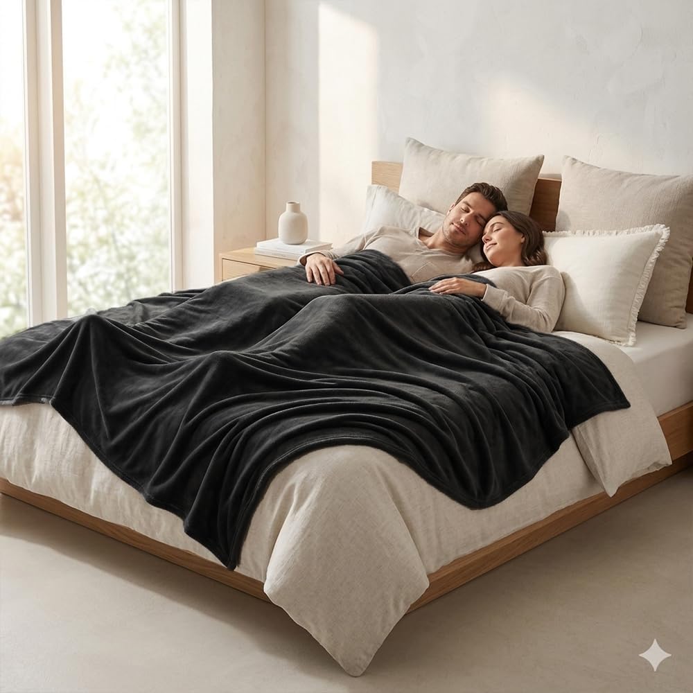 Waterproof Blanket King Size 80x90 - Triple Layer TPU Protection for Bed, Couch, Sofa - Soft Fleece Absorbent Throw for Adults, Kids, Pets, Incontinence - Machine Washable Reusable Mattress Protector