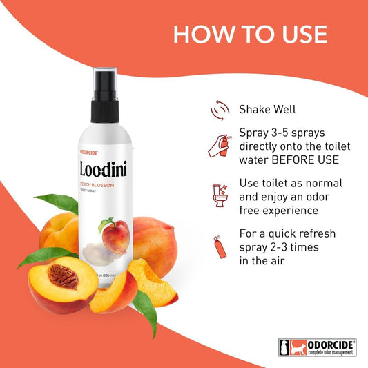 Area Deodorizer Peach Blossom 8oz Spray - Bathroom Odor Eliminator & Toilet Deodorizer