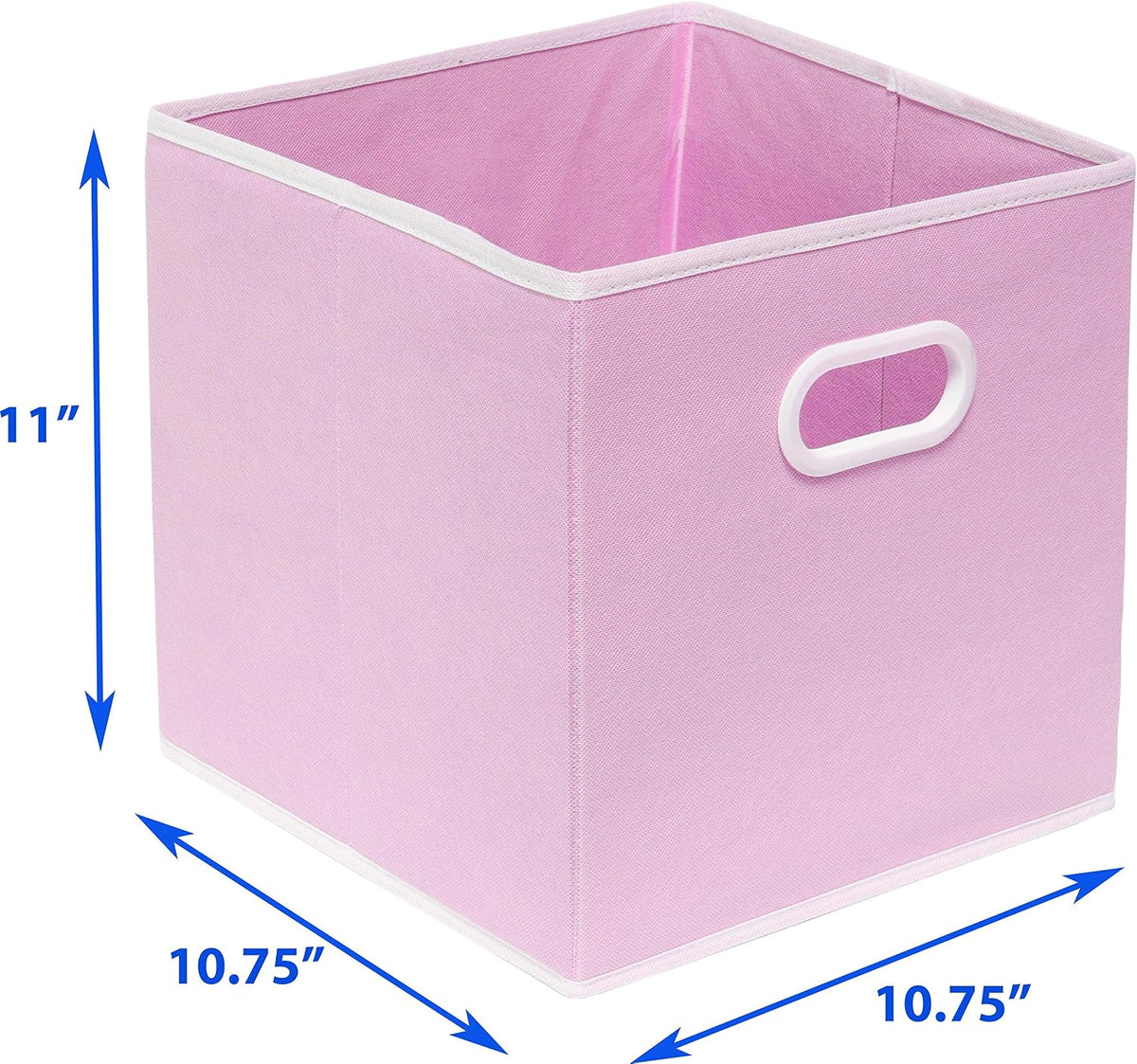 11-Inch Foldable Cube Storage Bins with Handles, Pink
