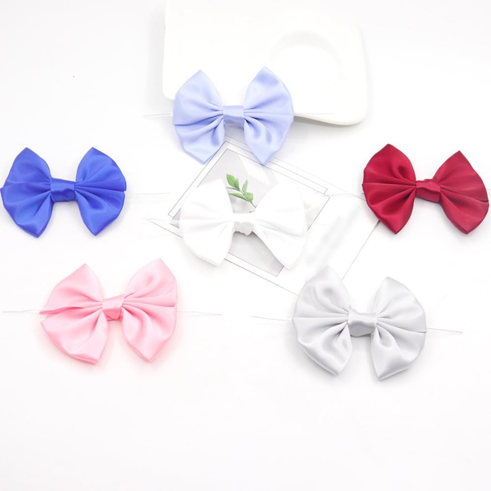 24 Pcs Twist Tie Bows Pre Tied Ribbon Bows Gift Wrapping Bows Christmas Packing Bows Small Premade Bows Decorative Craft Bows Present Packaging Bows Cute Wrap Bows for Cake Pop Rose Pink