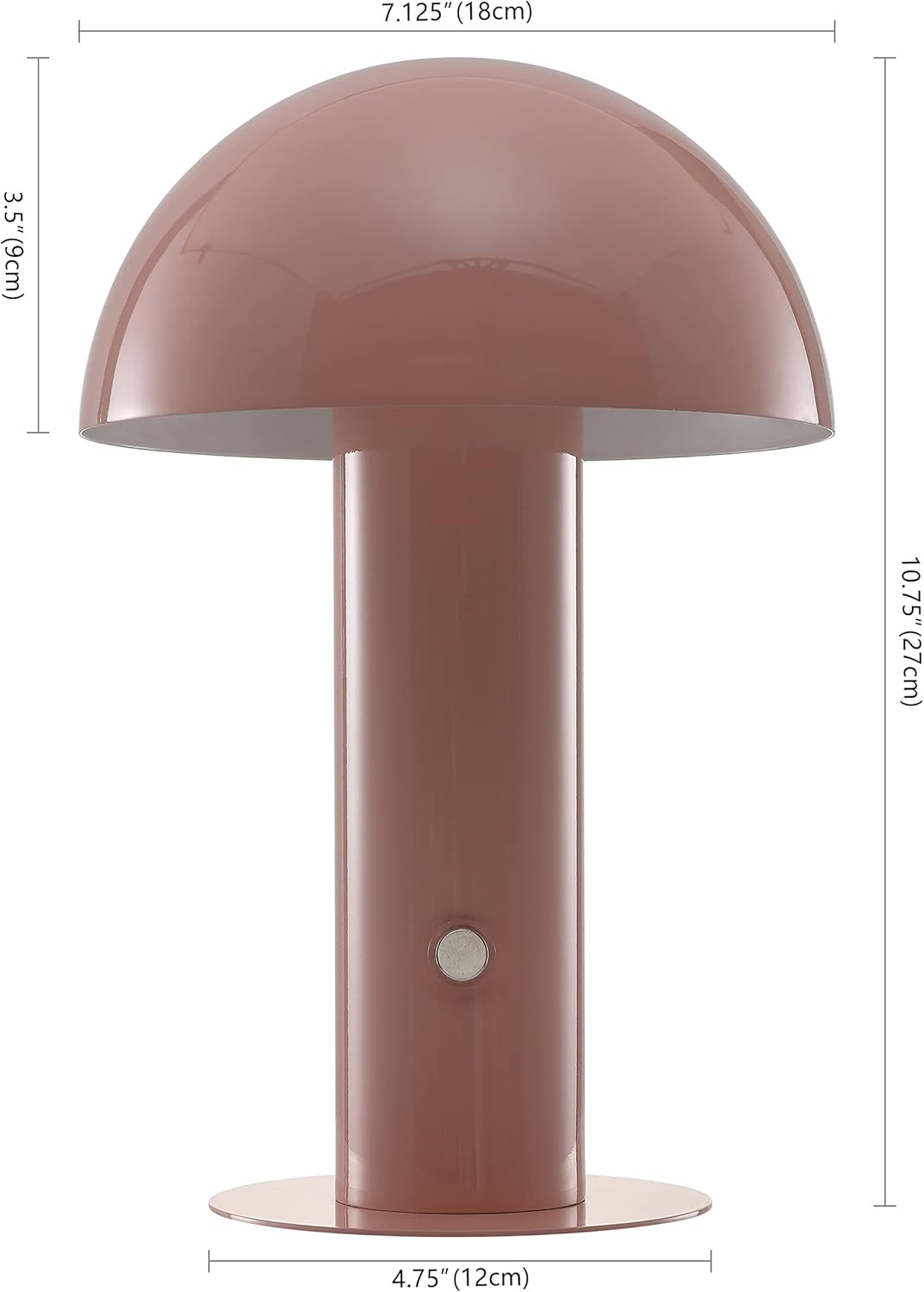 Boletus Mushroom Desk Lamp 10.75" Metal LED, Pink