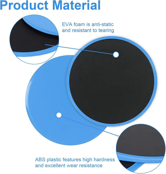 2-Pack Exercise Sliders & Fitness Discs – Dual-Sided Exercise Gliding Discs for Core Workouts & Pilates. Use on Carpet or Hardwood Floors. Light, Portable, Perfect for Abdominal, Core Training for Women and Men.