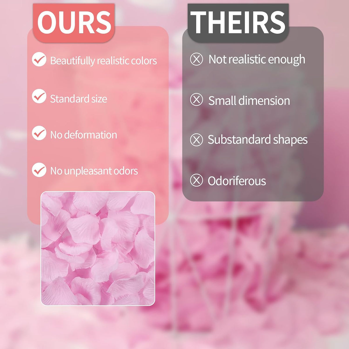 1000 PCS Artificial Fake Rose Petals(Pale Pink)