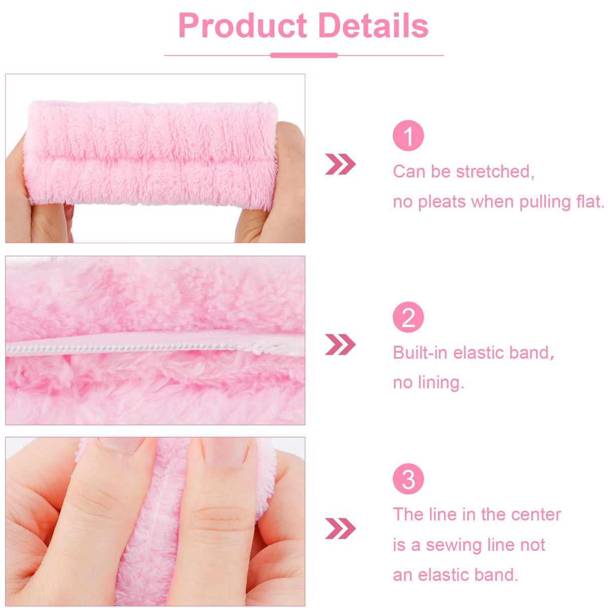 Spa Headband, Makeup Accessory, Face Washing Wrist Bands, Teen Girl Gifts Trendy Stuff, Pink Cute Hair Accessories