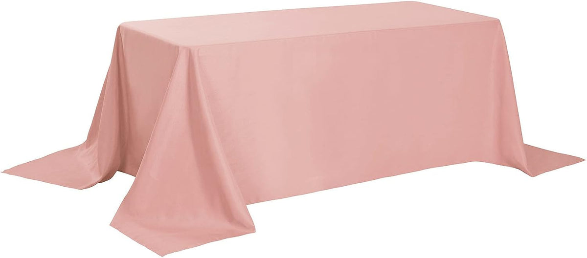 Rectangle Tablecloth 90x132 inch Washable Polyester Fabric Table Cloth for Wedding Party Dining Banquet Decoration(90x132, Dusty Pink)