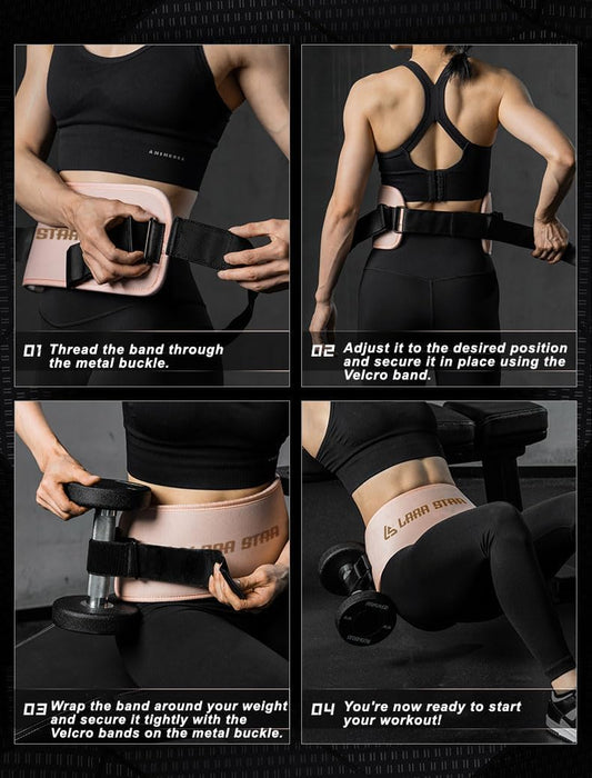 Hip Thrust Belt,Booty Belt for Hip Thrust,Hip Belt Pad for Glute Bridge Butt Workout with Dumbbells Kettlebells for Lunges Reverse Squat (Pink)