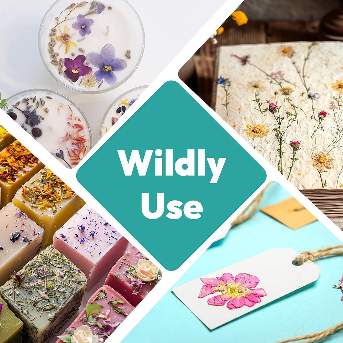 Dried Flowers, 58Pcs Pressed Flowers for Craft