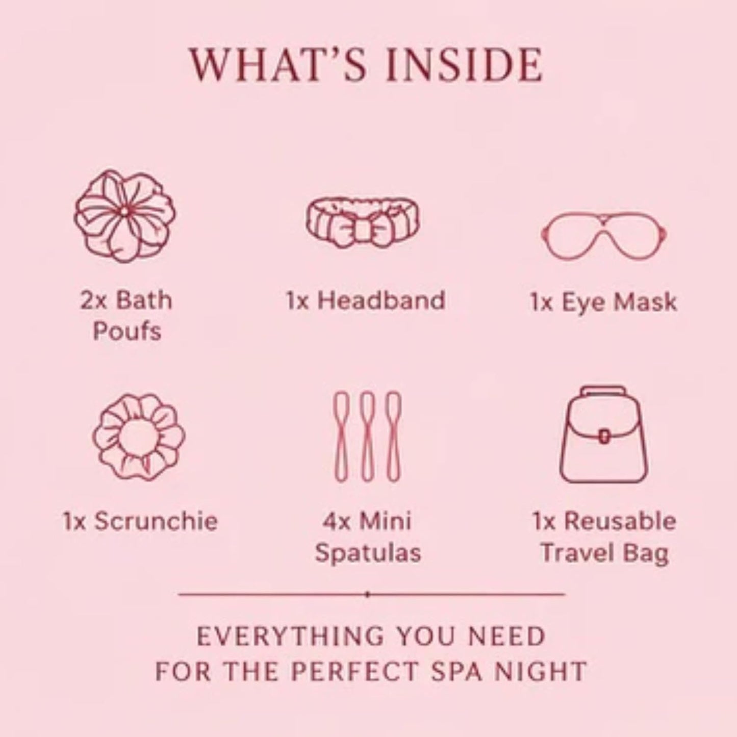Pink Self Care Spa Gift Set for Women – Soft Girl Aesthetic Skincare Kit with Headband, Scrunchie, Bath Loofah & Cosmetic Bag – Cute Birthday, Teen Girl & Relaxation Gift