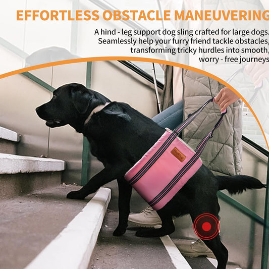 Dog Lift Harness for Large Dogs, Adjustable Comfortable Dog Sling with Handle, Knee & Rear Leg Support for Torn ACL Rehabilitation, Weak Rear Legs, Helps Senior, Disabled Canines(Pink,L)