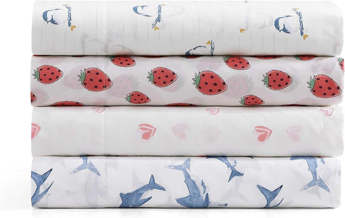 Twin Sheet Set with Fitted Sheet & Pillowcases, Cotton