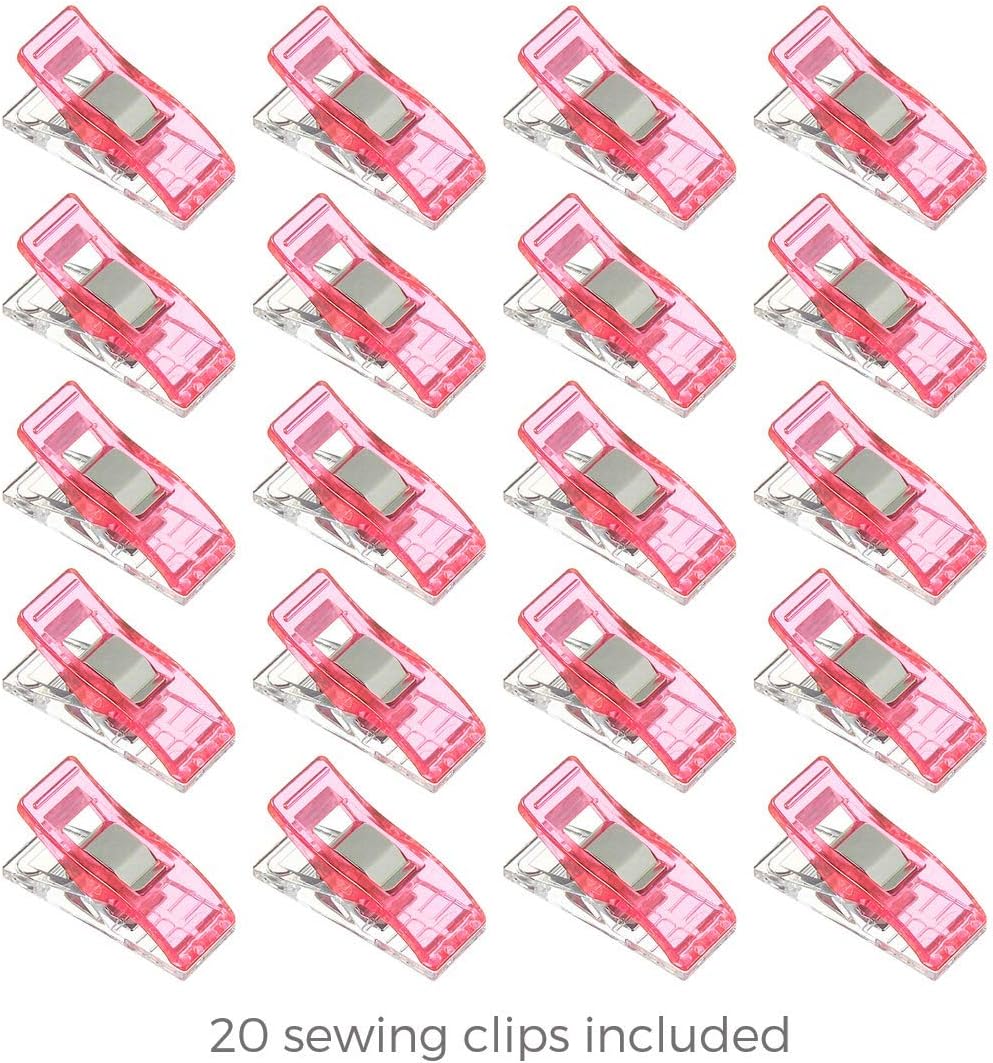 Rotary Cutter Set pink - Quilting Kit incl. 45mm Fabric Cutter, 5 Replacement Blades, A3 Cutting Mat, Acrylic Ruler and Craft Clips - Ideal for Crafting, Sewing, Patchworking, Crochet & Knitting y