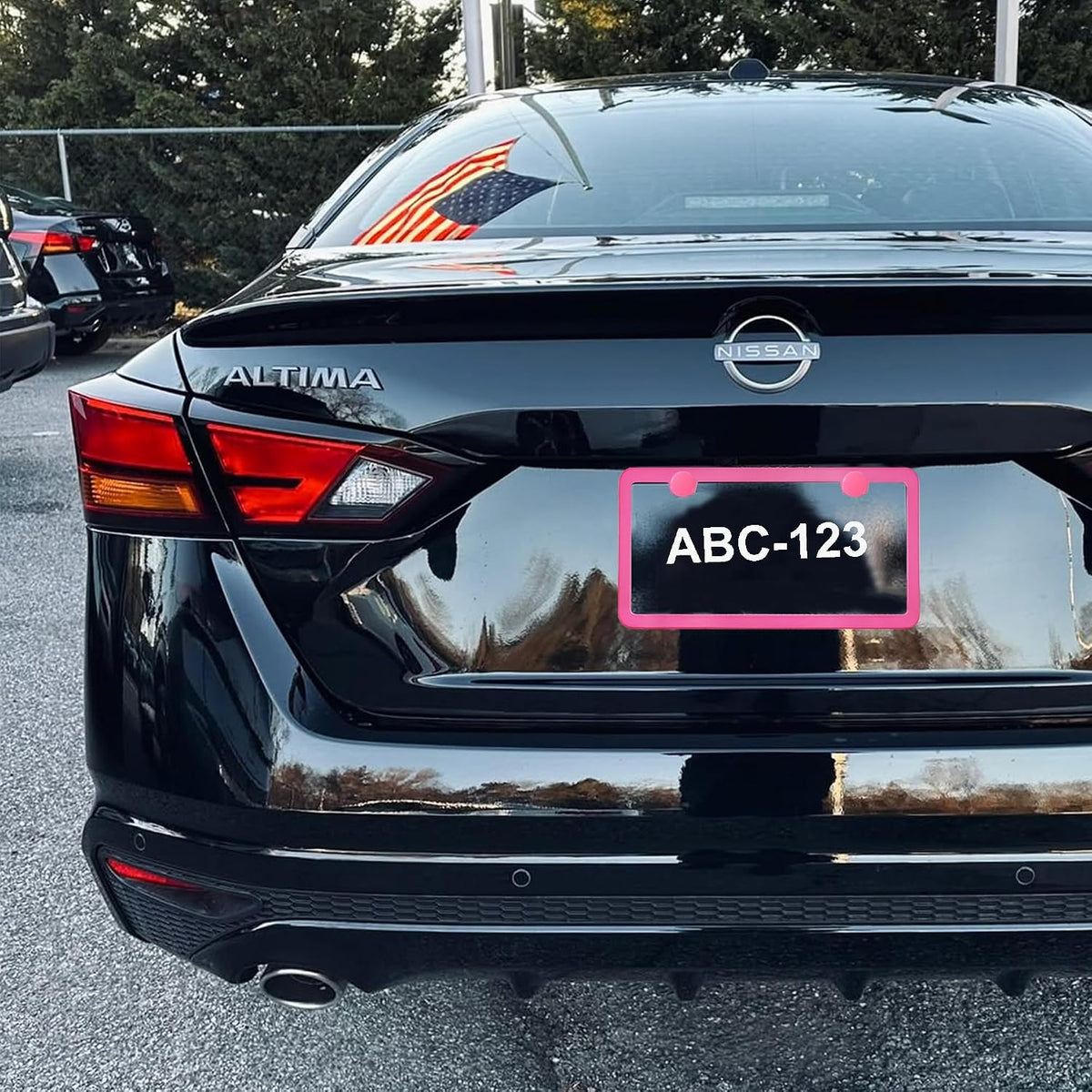Pink License Plate Frame 2 Packs Aluminum Metal License Plate Holder for Car Universal Fit for Women