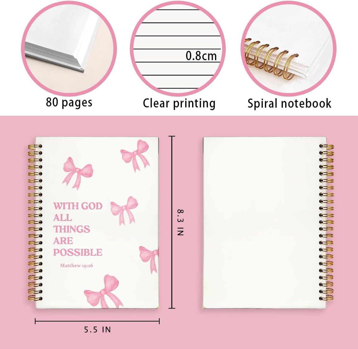 Bible Journal for Women, Christian Prayer Journal Notebook for Women
