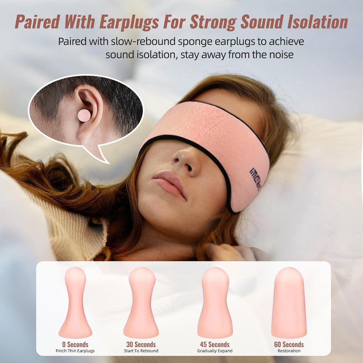 Sleep Mask & Earmuffs for Sleep - 2 in 1 Ear & Eye Mask with Ear Plugs
