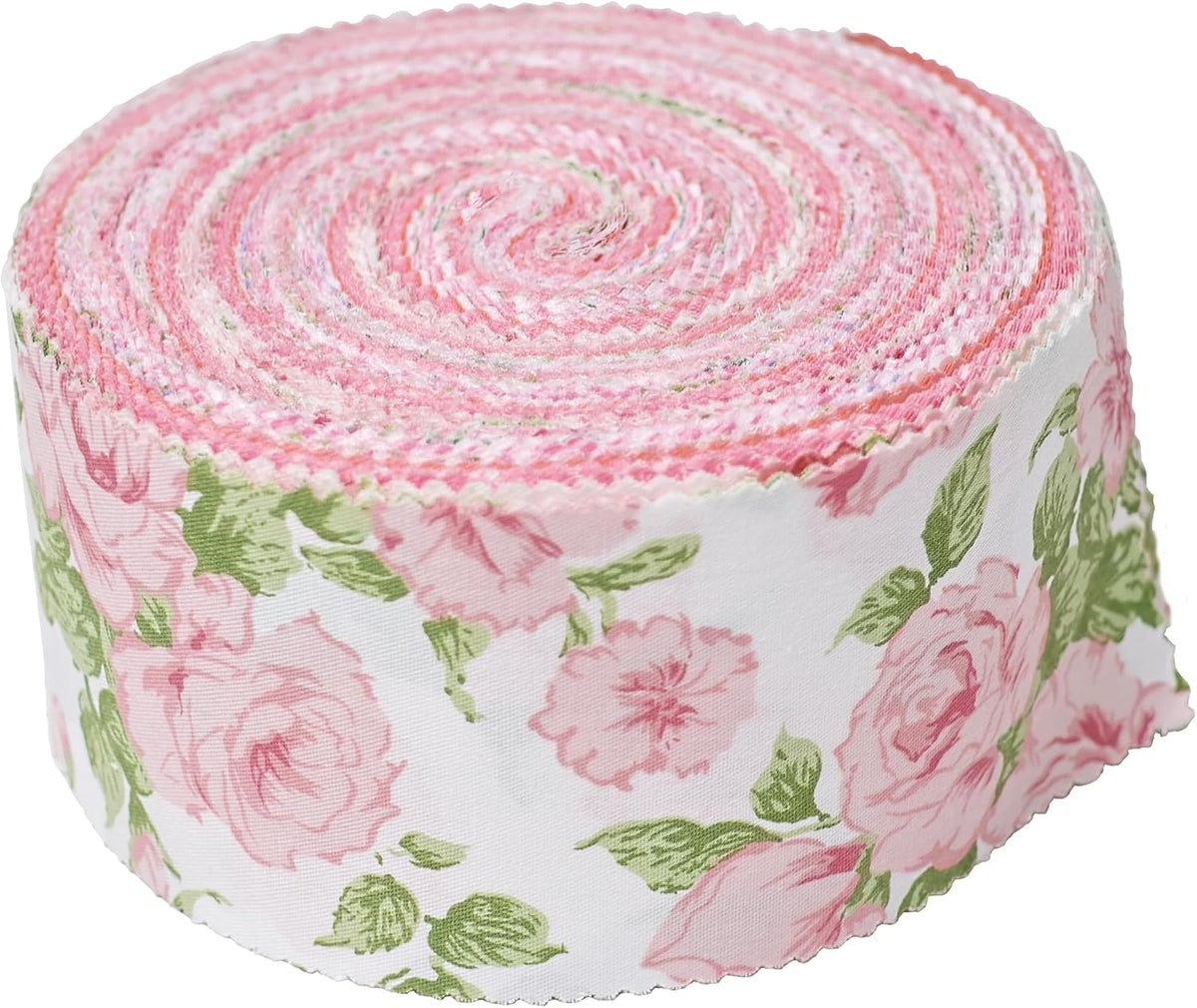 Jelly Roll Fabric Strips for Quilting, Crafting, and Sewing, 42 Strip Assorted Bundle, Soft Cotton for Blanket, Rug, Upholstery, Home Decor, and Purse Making, Pink