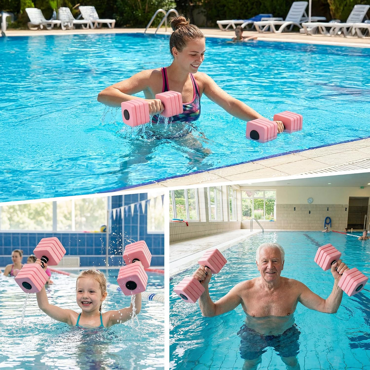 Water Weights for Pool Exercise, EVA-Foam Water Aerobics Equipment for Women,Kids,Seniors, Pool Weights Water Workouts Weight Loss