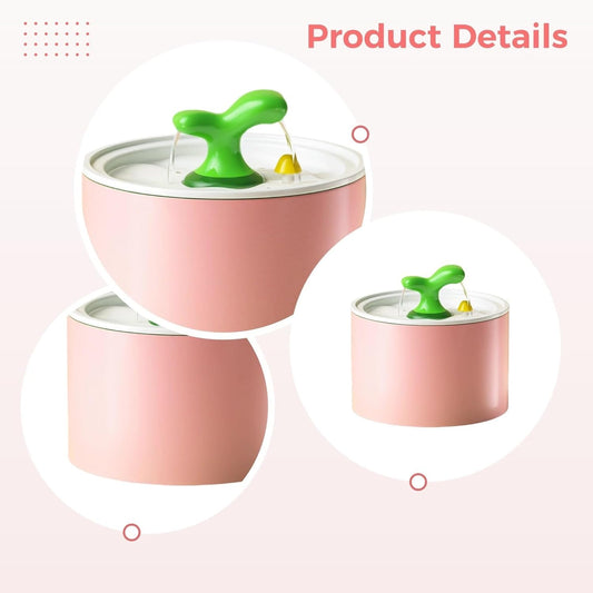 1.5 L Ceramic Pet Water Fountain with Cute Tree Spout, Quiet Automatic Drinking Bowl, 5-Stage Filtration for Cats and Small Dogs