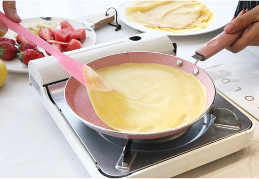 Pink Aluminum Crepe Frying Pan Nonstick Flat Bottom for Eggs
