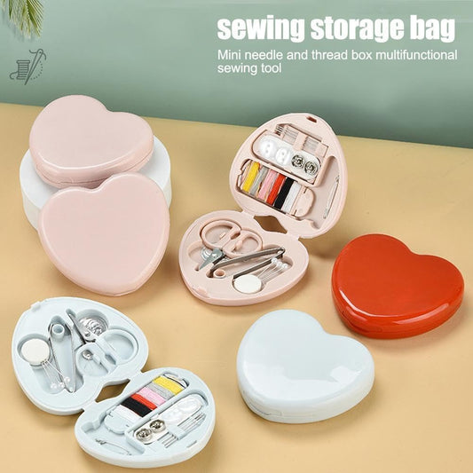 1 Set Sewing Kit Box,Travel Sewing Kit for Adults,Portable Mini Sewing Kit,Sewing Tools Household Clothing Fixes Sewing Kit,Sewing Thread Accessories,Basic Sewing Supplies Accessories (Pink)