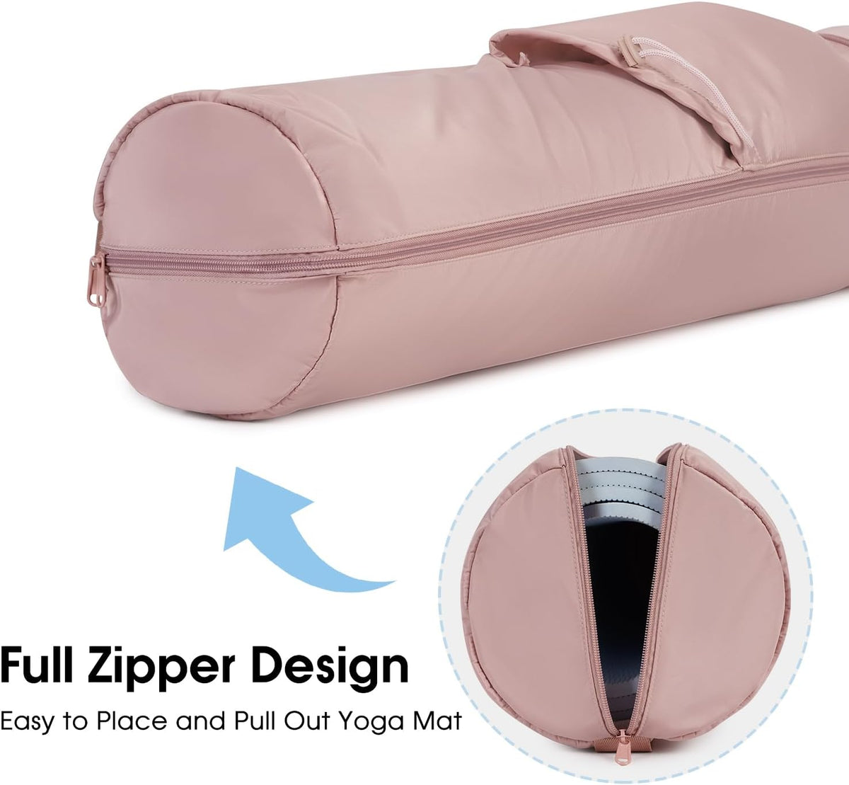 Yoga Mat Bag, Full Zip Cargo Yoga Mat Carrier Bag with Drawstring Water Bottle Pocket and Bottom Wet Pocket, Exercise Yoga Mat Carrier Holder Multi-Functional Storage Bag Patent Pending