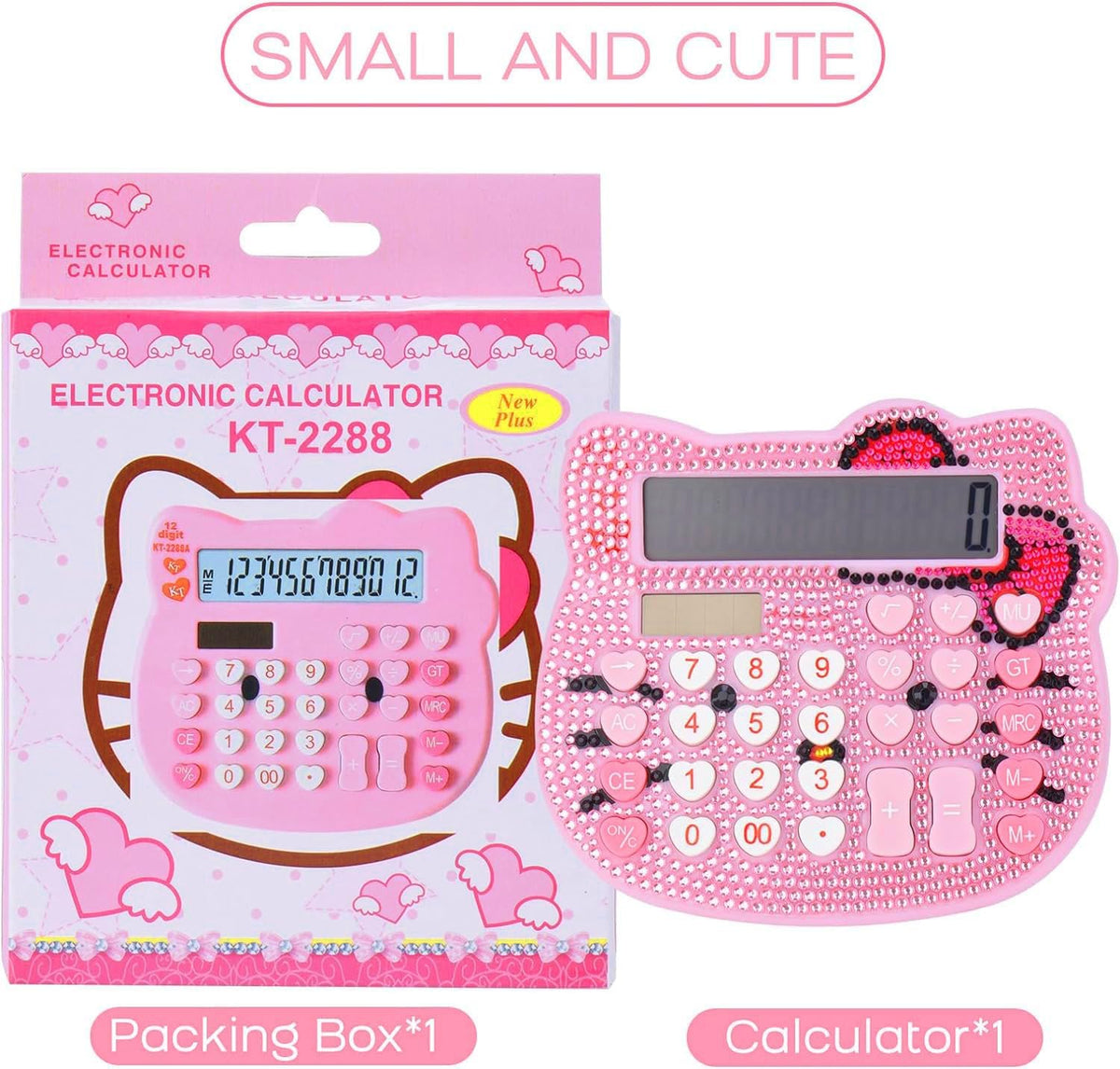 Women Calculators,Desktop Calculator 12 Digit with Large LCD Display and Sensitive Button, Solar and Battery Dual Power, Standard Function for Office, Home, School (Pink+Pink)