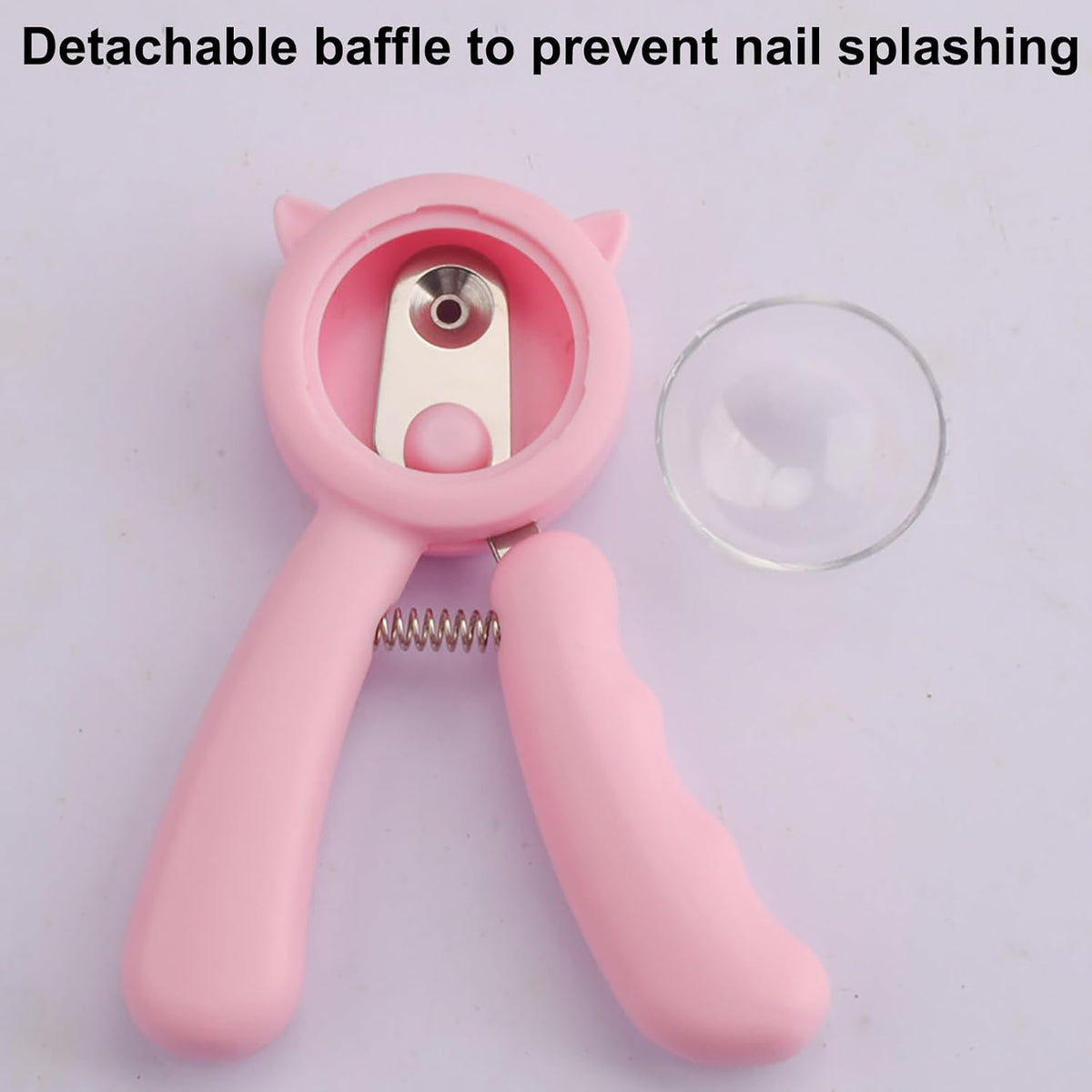 Anti-Splash Pet Nail Clippers and Trimmer Set Professional Stainless Steel Dog & Cat Nail Clippers with Safety Guard, Nail File, and Non-Slip Handle for Safe, Painless Grooming at Home, Pink