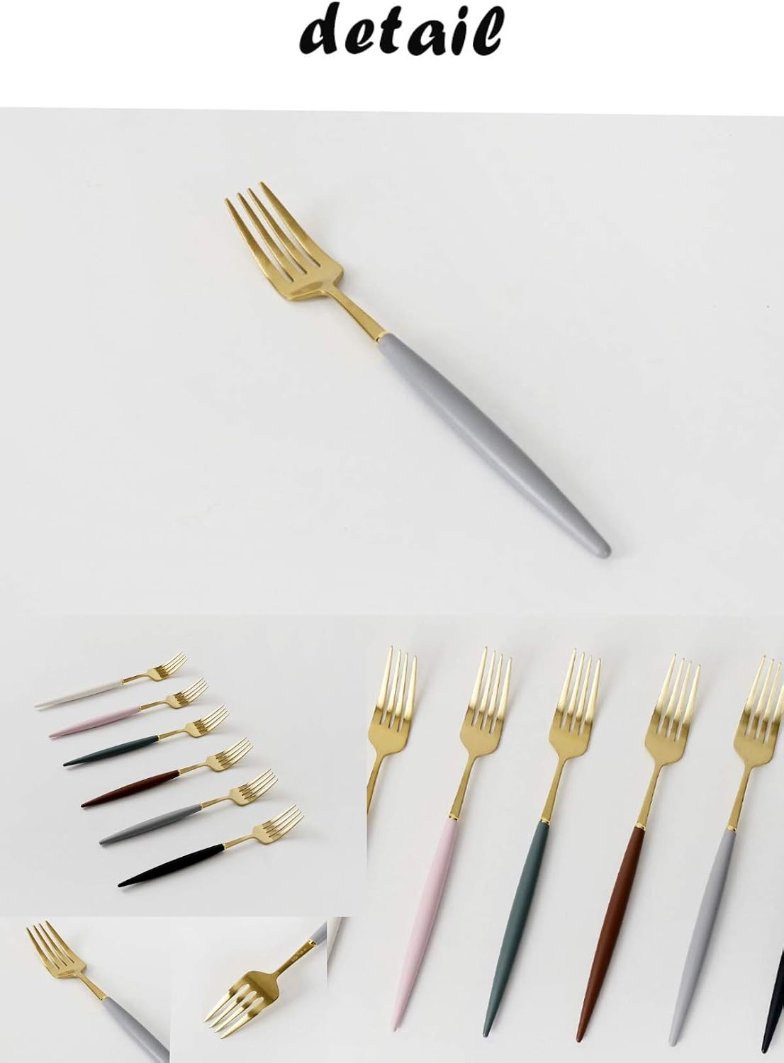/Luxury Dessert Spoon & Dessert Pork & Butter knife SET OF 3 (Same color)/6 different color you can choose! (Pink)