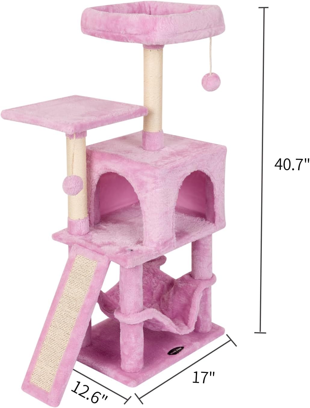 Cut Cat Tree Cat Tower Condo with Hammock Kittens Scratching Post Pink