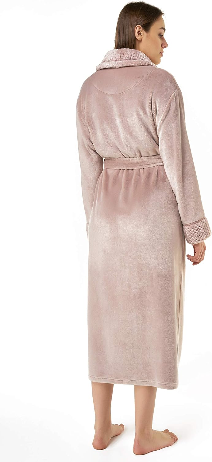 Oversize Premium Luxury Ultra Soft Warm Robes for Women Plush Fleece Bathrobe for Women with and Spacious Pockets