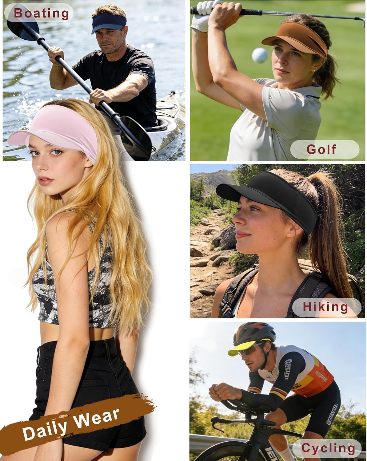 Cooling Stretchy Visor Hat for Women Men Summer Sports Sun Visors