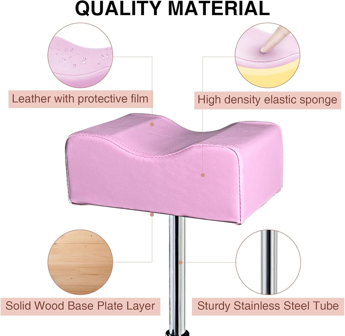 Pedicure Foot Rest,Height Adjustable,Non-Slip for Nail Tech Massage Salon