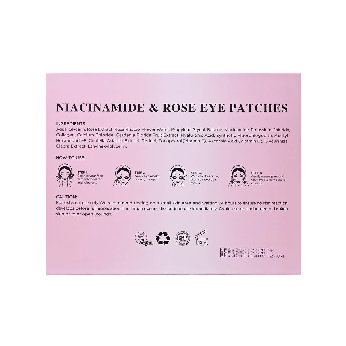 Under Eye Patches for Dark Circles,Puffy Eyes,20 Pairs Face Masks SkinCare With Niacinamide and Rose for Rehydrated