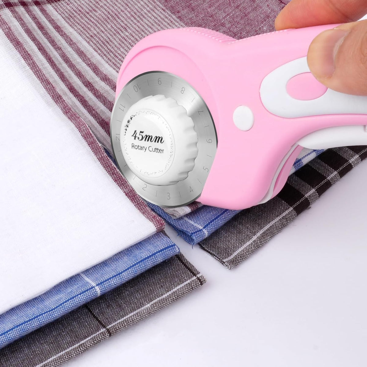 45mm Rotary Cutter for Fabric with 5 Extra Blades, Roller, with Safety Lock